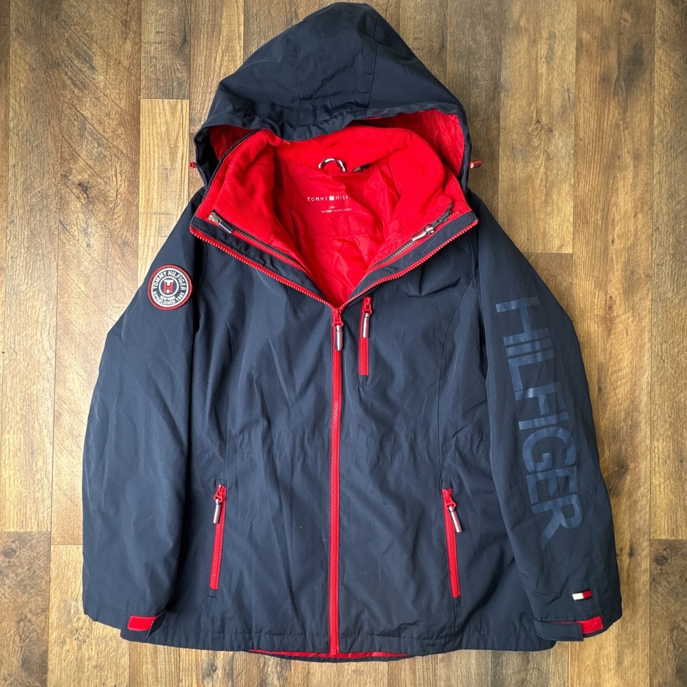 Tommy Hilfiger Navy & Red Hooded Jacket